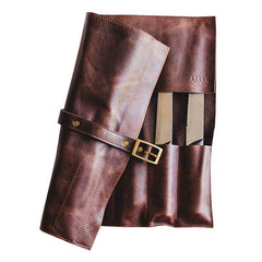 Arrow Leather Goods Knife Roll Bag Brown