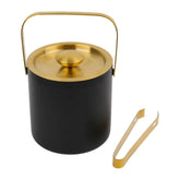 Bar Butler Double Wall Ice Bucket Black & Gold 1.3L