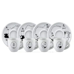 Bialetti Carosello Espresso Cup & Saucer Set of 4