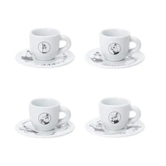Bialetti Carosello Espresso Cup & Saucer Set of 4
