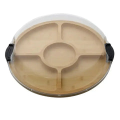 Farberware Build-a-Board Bamboo Divided Round Serving Board