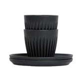 Huskee Espresso Cup and Saucer Charcoal 90ml Set of 2