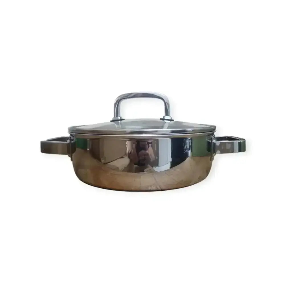3-Ply Stainless Steel Shallow Casserole Pot 3.5L