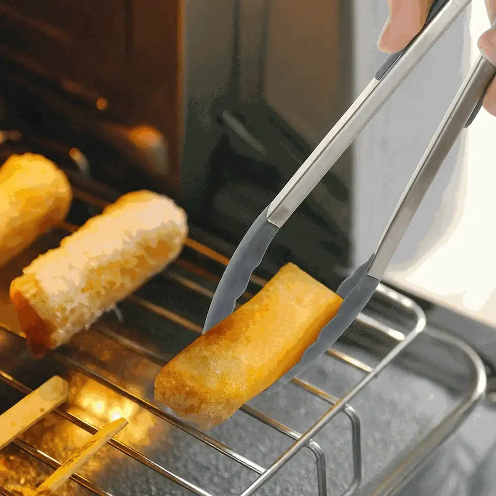 Creative Cooking Silicone Tongs Small Grey