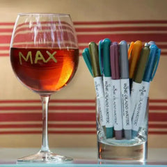 AMT Wine Glass Writer Original Metallic Set of 3