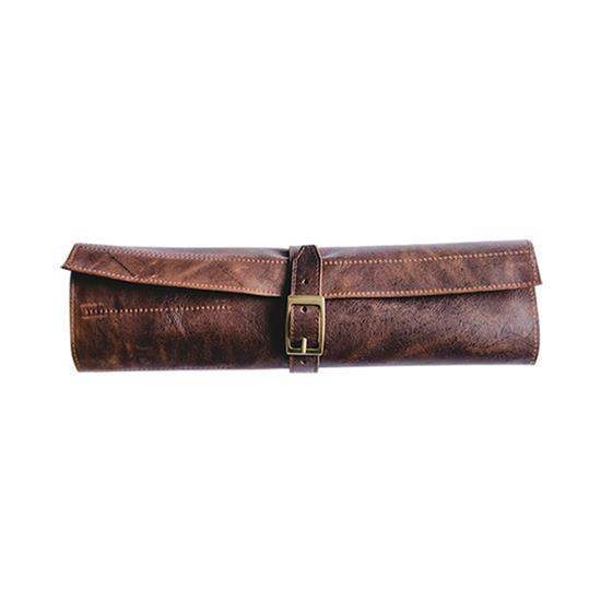 Arrow Leather Goods Knife Roll Bag Brown
