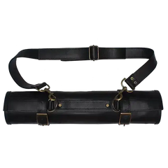 Arrow Leather Goods Knife Roll Black Deluxe 14 Slot