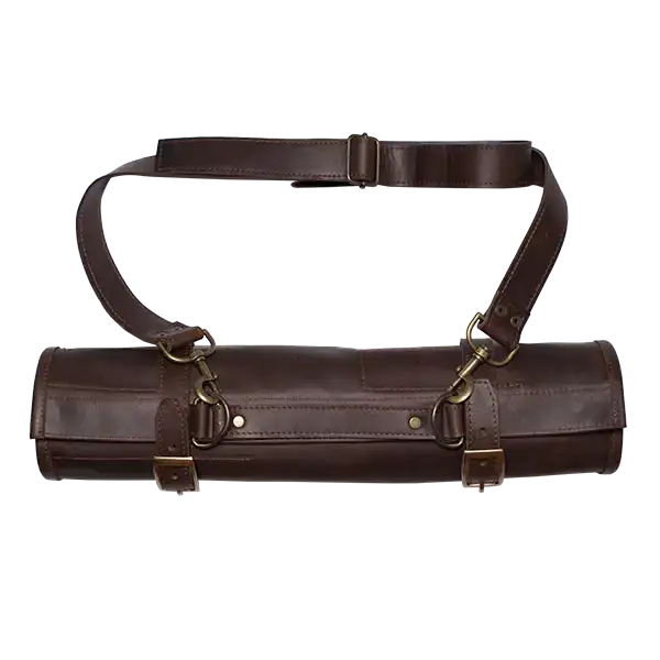 Arrow Leather Goods Knife Roll Brown Deluxe 14 Slot