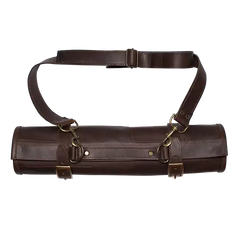 Arrow Leather Goods Knife Roll Brown Deluxe 14 Slot
