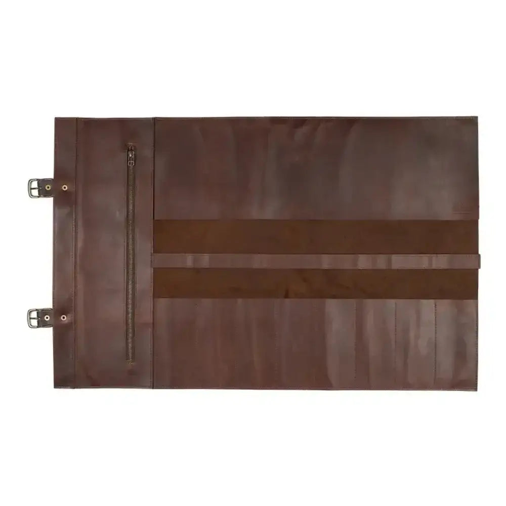 Arrow Leather Goods Knife Roll Brown Deluxe 14 Slot