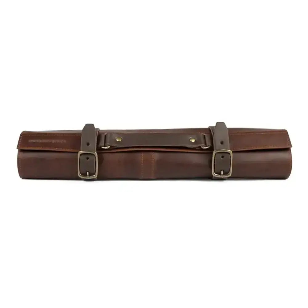 Arrow Leather Goods Knife Roll Brown Deluxe 14 Slot