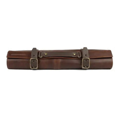 Arrow Leather Goods Knife Roll Brown Deluxe 14 Slot