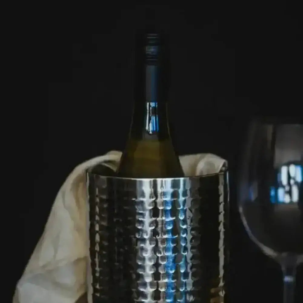 BarCraft Stainless Steel Hammered Finish Wine Cooler