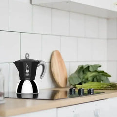 Bialetti Moka Induction Stovetop Espresso Maker 6 Cup Black