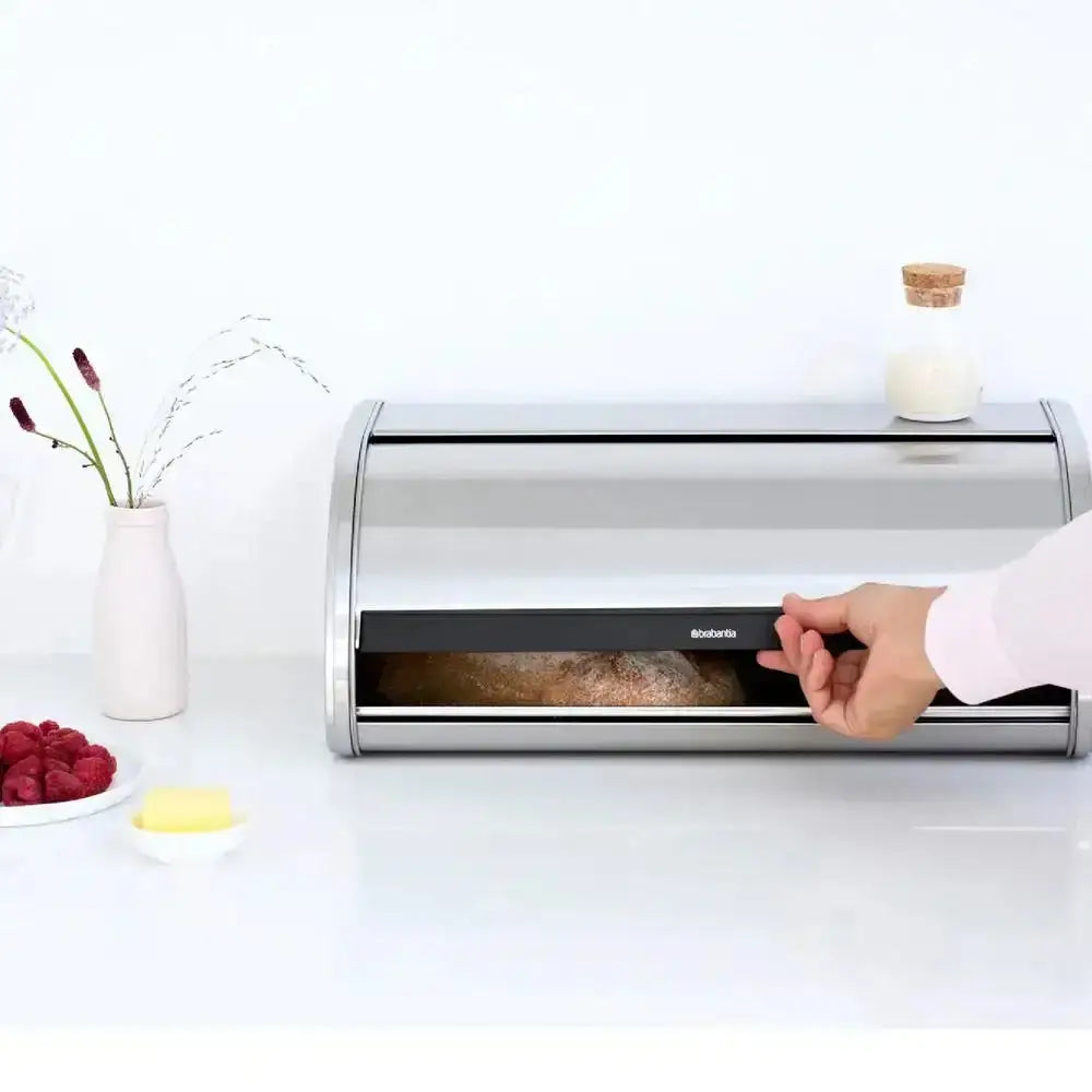 Brabantia Bread Bin Roll Top Matt Steel