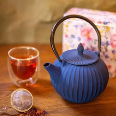 Cast Iron Chinese Teapot Navy 800ml