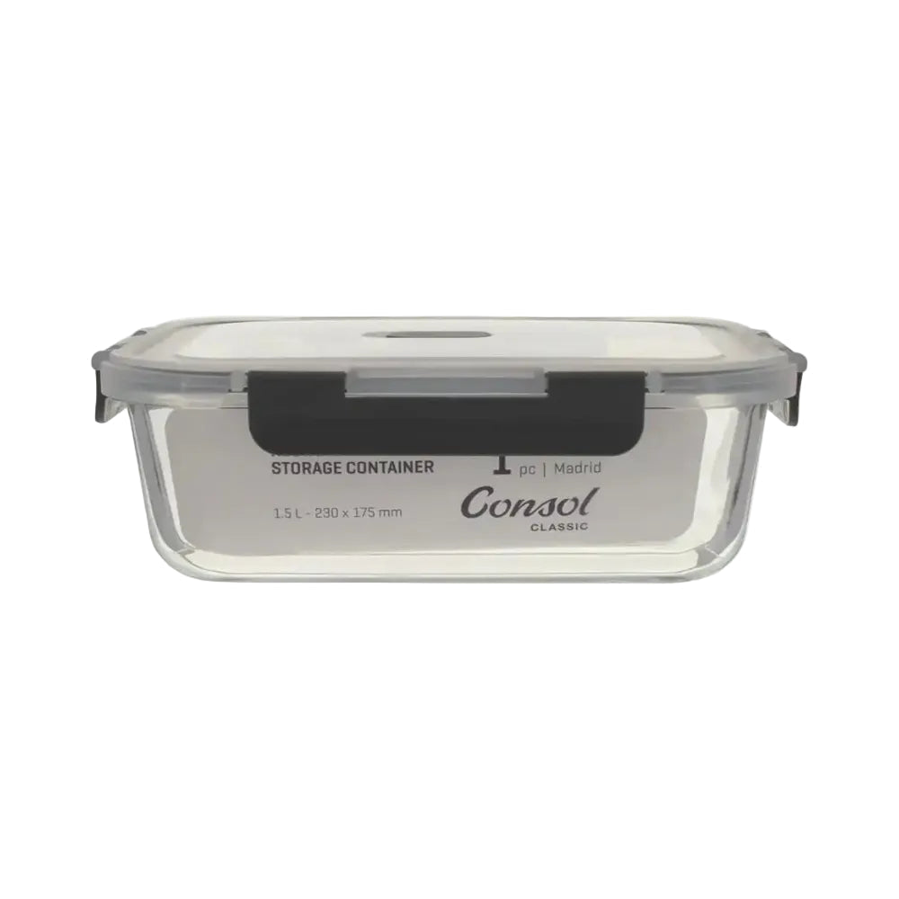 Consol Madrid Rectangular Glass Food Storage Container 1.5L