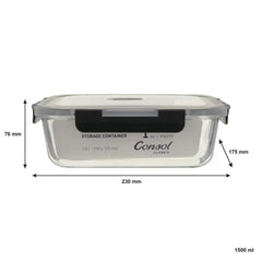Consol Madrid Rectangular Glass Food Storage Container 1.5L