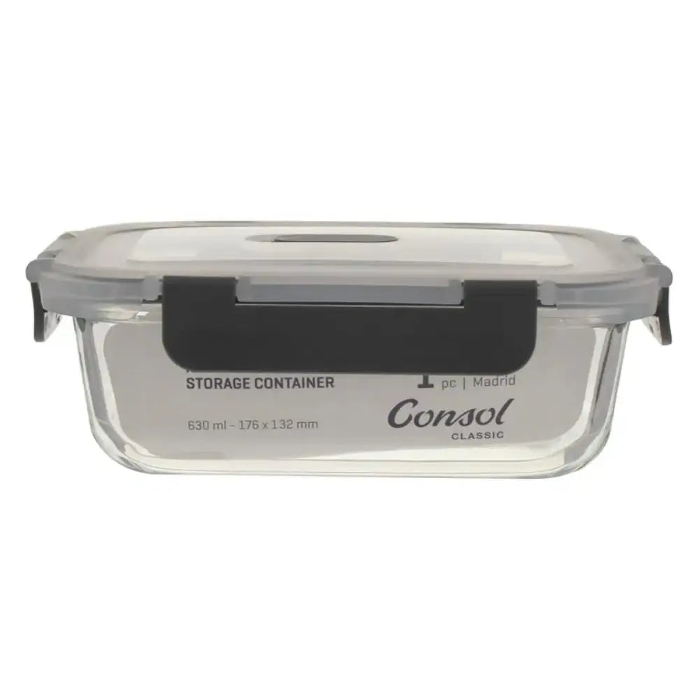 Consol Madrid Rectangular Glass Food Storage Container 630ml
