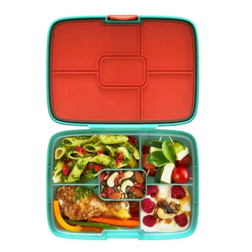 Crunchbox Classic 5 Compartment Lunchbox Aqua Dinosaur