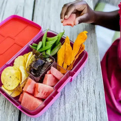 Crunchbox Classic 5 Compartment Lunchbox Pink Leopard