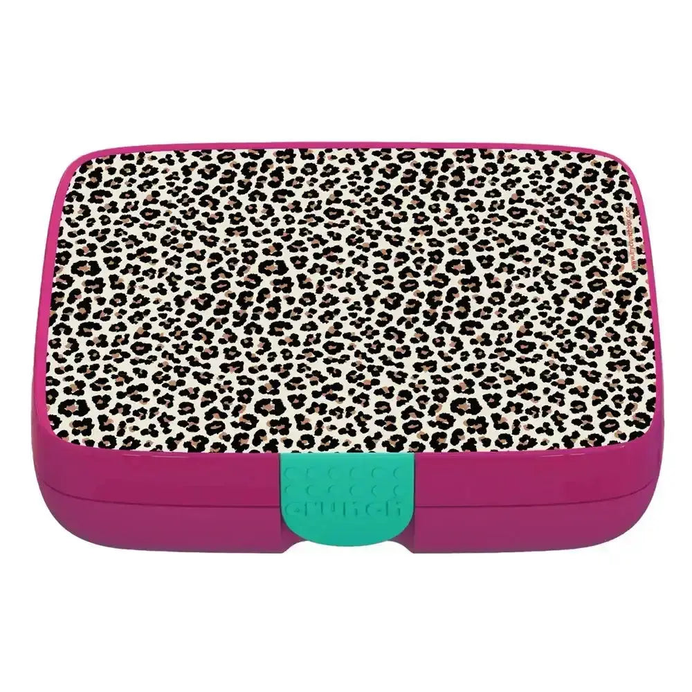 Crunchbox Classic 5 Compartment Lunchbox Pink Leopard