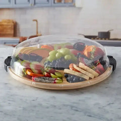 Farberware Build-a-Board Bamboo Divided Round Serving Board