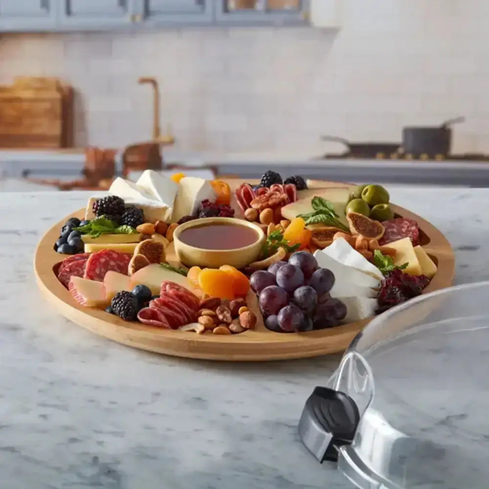 Farberware Build-a-Board Bamboo Divided Round Serving Board