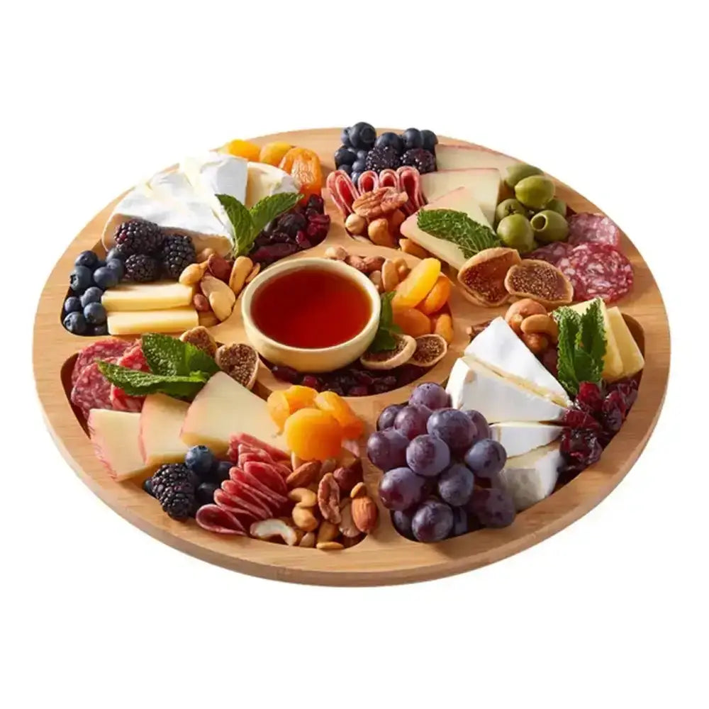 Farberware Build-a-Board Bamboo Divided Round Serving Board