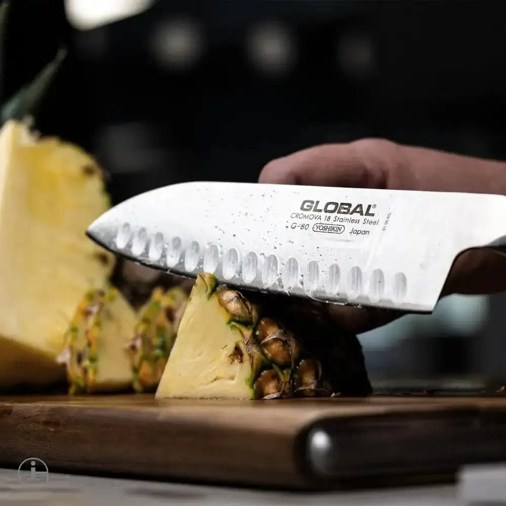 Global G Series Fluted Santoku Knife 18cm