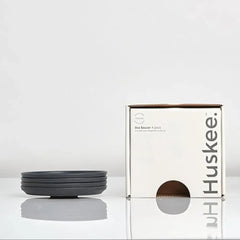 Huskee Charcoal Espresso Saucer Set of 4