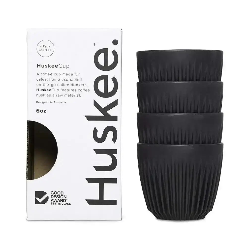 Huskee Coffee Cup Charcoal 175ml Set Of 4