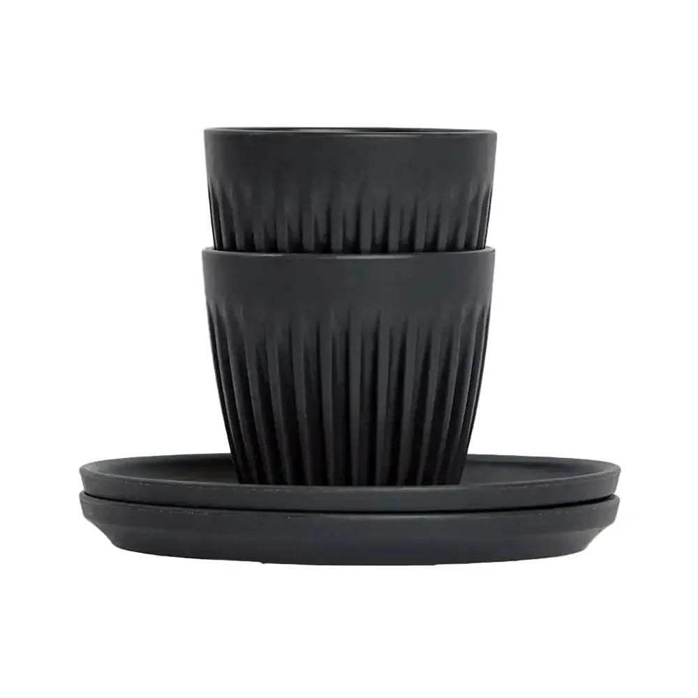 Huskee Espresso Cup and Saucer Charcoal 90ml Set of 2