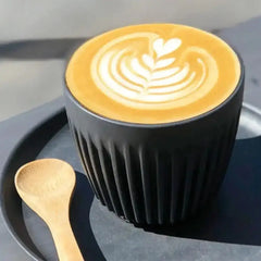 Huskee Espresso Cup and Saucer Charcoal 90ml Set of 2