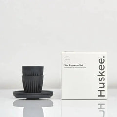 Huskee Espresso Cup and Saucer Charcoal 90ml Set of 2