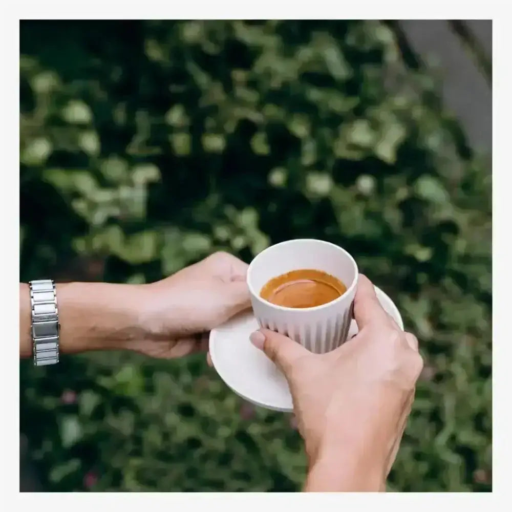 Huskee Espresso Cup and Saucer Natural 90ml Set of 2