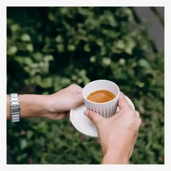 Huskee Espresso Cup and Saucer Natural 90ml Set of 2