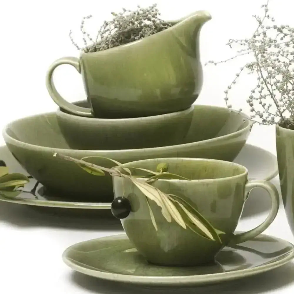 Jan Ashes & Olive Cereal Bowls Green Set of 4