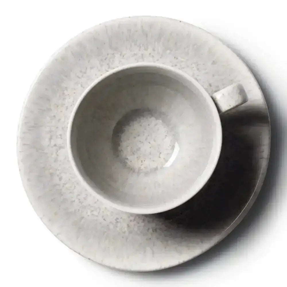Jan Ashes & Olive Cups with Saucers Grey Set of 4
