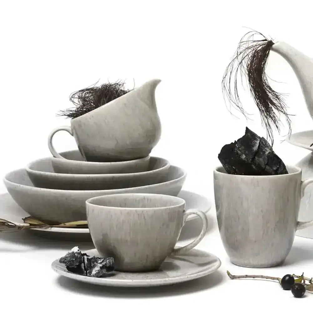 Jan Ashes & Olive Pasta Bowls Grey Set of 4