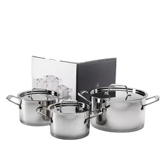 Jan Stainless Steel Pot Set 6 Piece