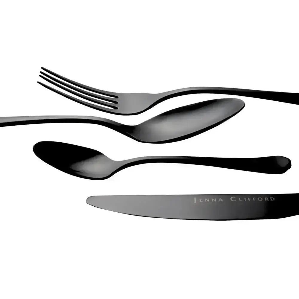 Jenna Clifford Modera Satin Black Cutlery Set 16 Piece