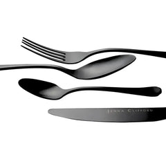 Jenna Clifford Modera Satin Black Cutlery Set 16 Piece