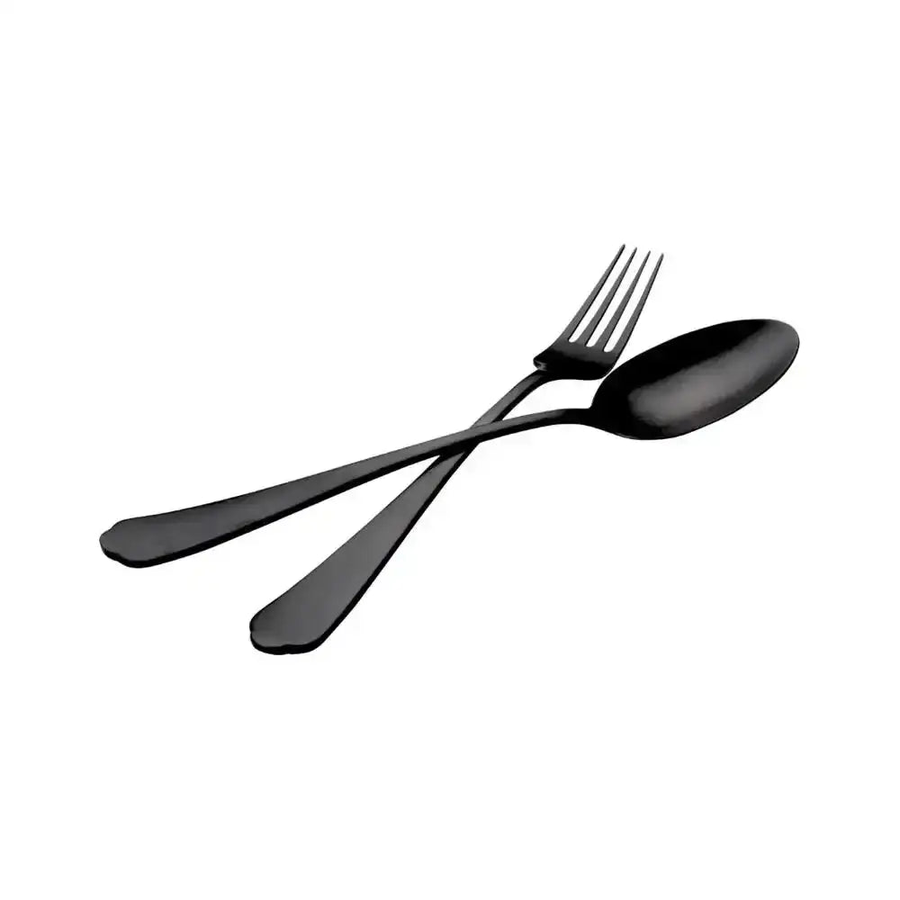 Jenna Clifford Modera Satin Black Salad Server Set 2 Piece